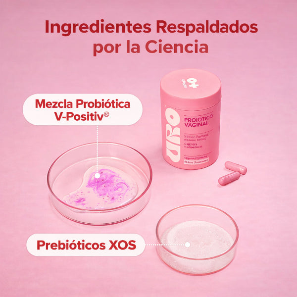Probiótico vaginal natural, equilibra pH, flora íntima, alivia molestias y previene infecciones recurrentes